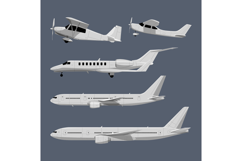 vector-illustrations-of-airplanes-in-cartoon-style