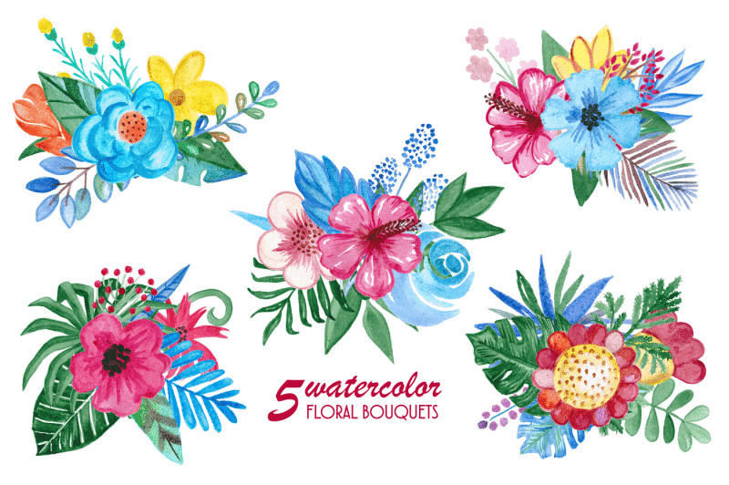 watercolor-floral-set