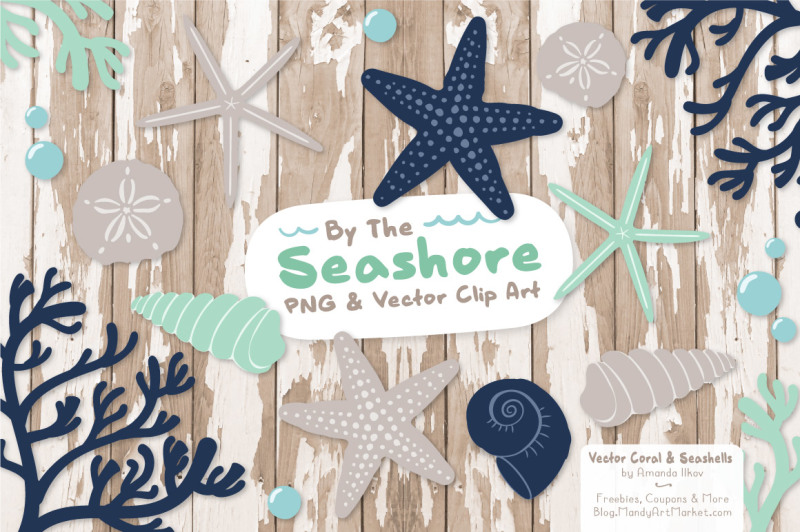 seashore-shells-and-coral-clipart-in-navy-and-mint