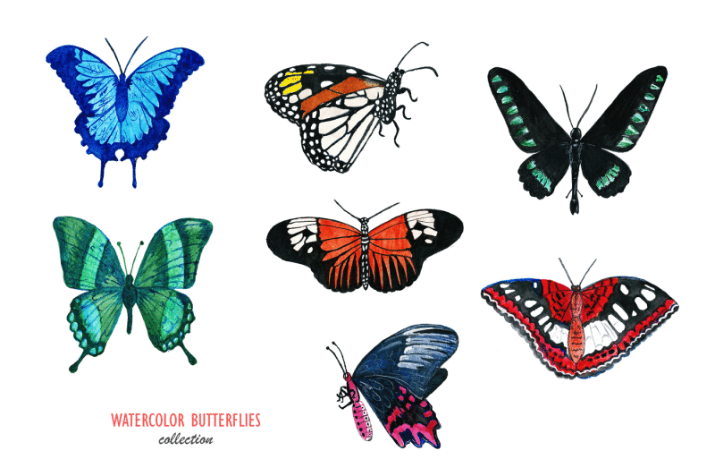 watercolor-butterflies