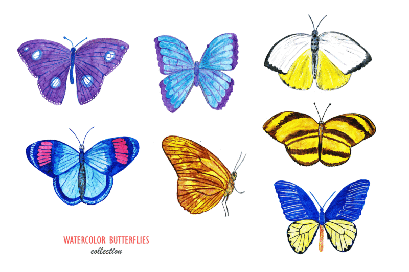 watercolor-butterflies