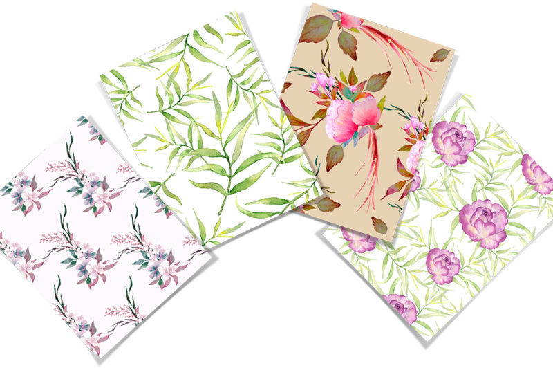 watercolor-floral-seamless-patterns