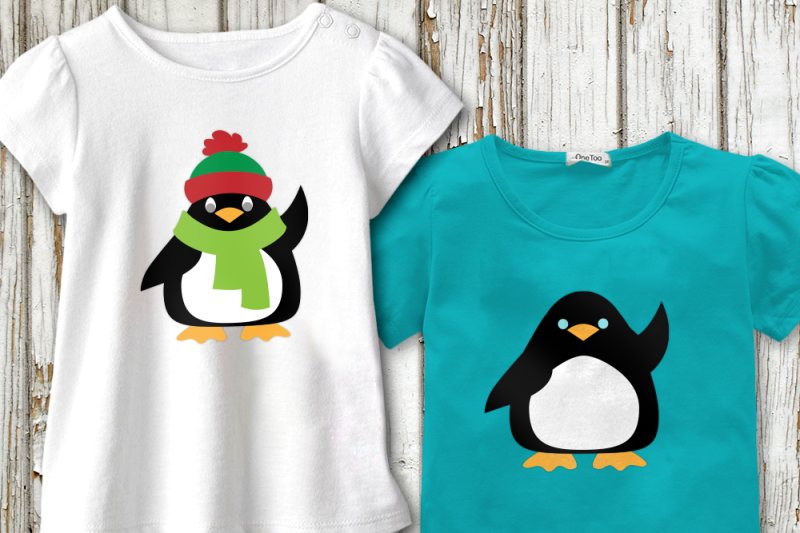 penguin-with-hat-and-scarf-svg-png-dxf