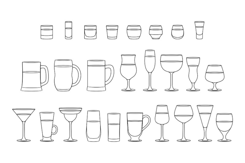 set-of-alcoholic-drinks-glasses