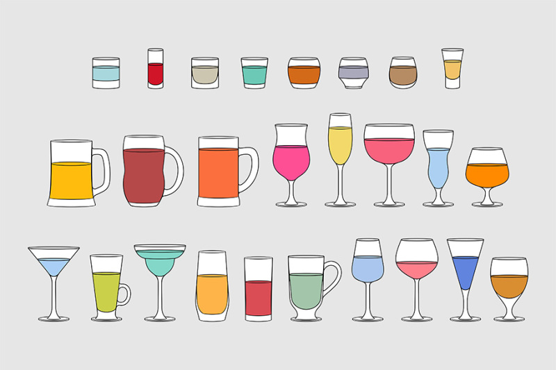 set-of-alcoholic-drinks-glasses