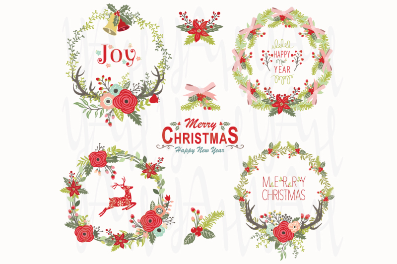 floral-christmas-wreath-elements