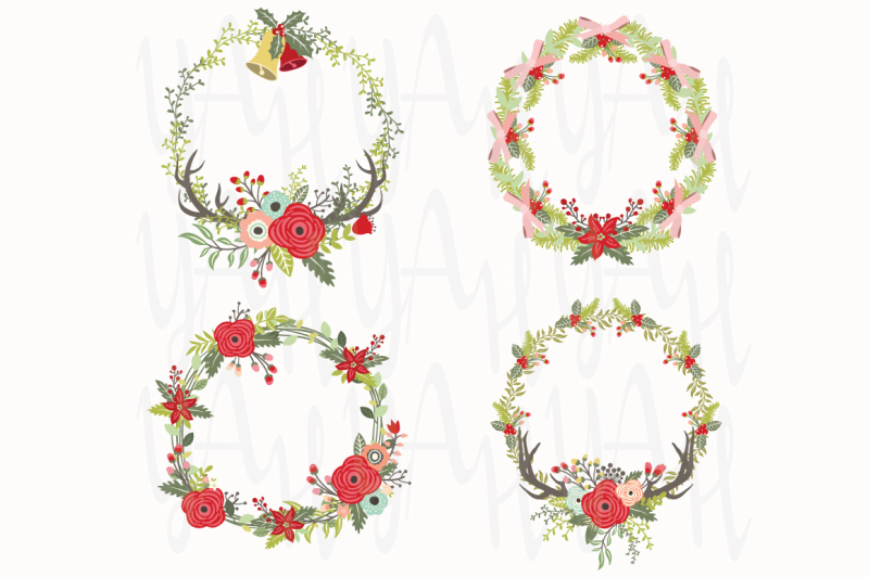 floral-christmas-wreath-elements