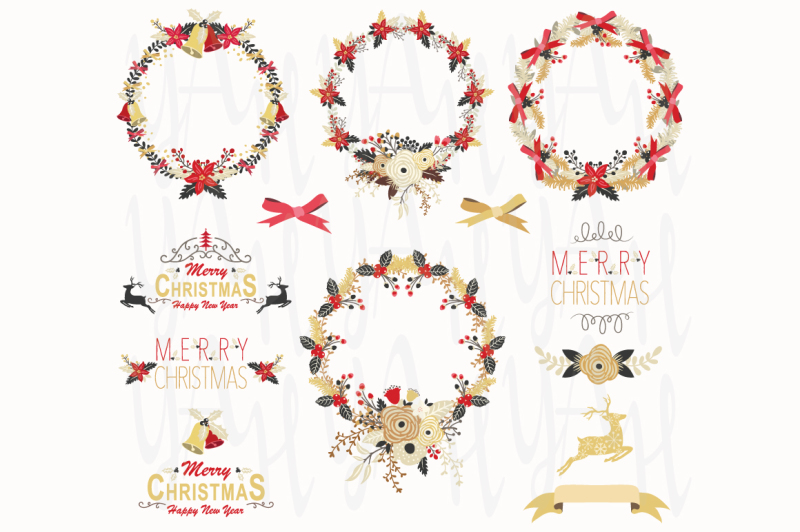 gold-christmas-wreath-elements