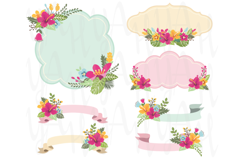 aloha-floral-frame-set