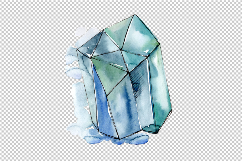 aquarelle-crystals-mineral-png-set