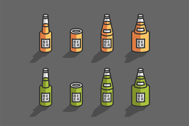 isometric-beer-bottles