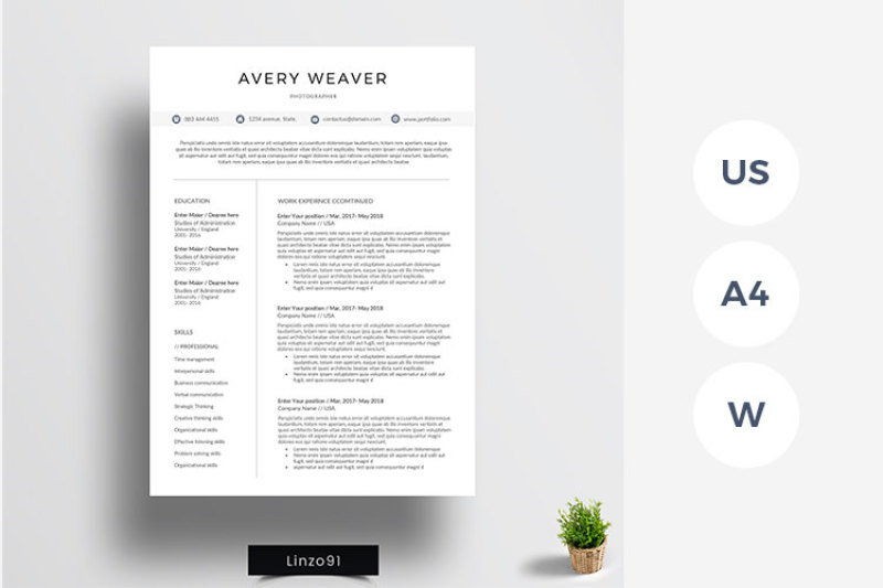 minimal-and-professional-resume-cv-template-for-word-two-pages-resum