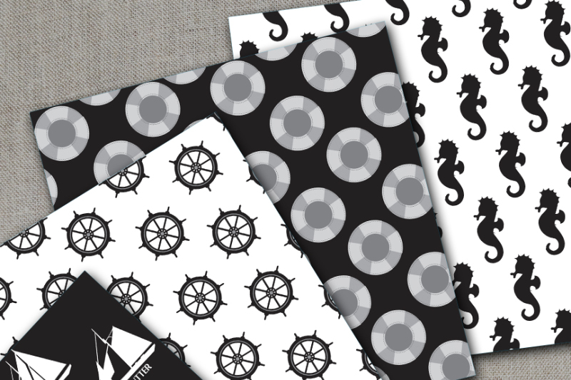 black-and-white-nautical-patterns-nautical-papers-amb-187