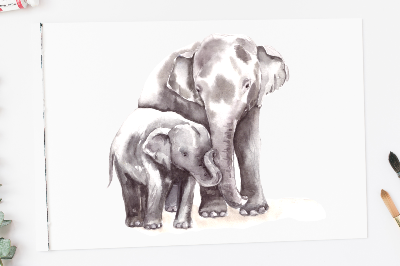 watercolor-mother-and-baby-elephants-clip-art-and-print