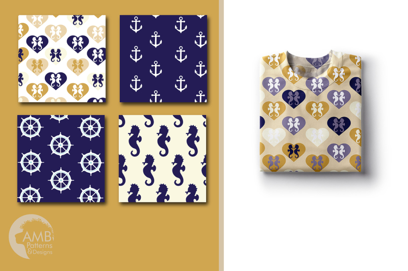 nautical-gold-marine-patterns-gold-and-navy-nautical-papers-amb-563