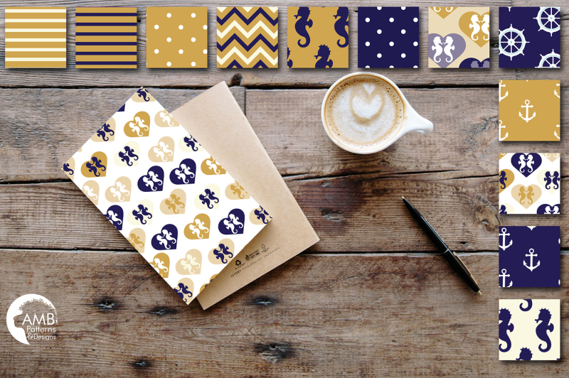 nautical-gold-marine-patterns-gold-and-navy-nautical-papers-amb-563