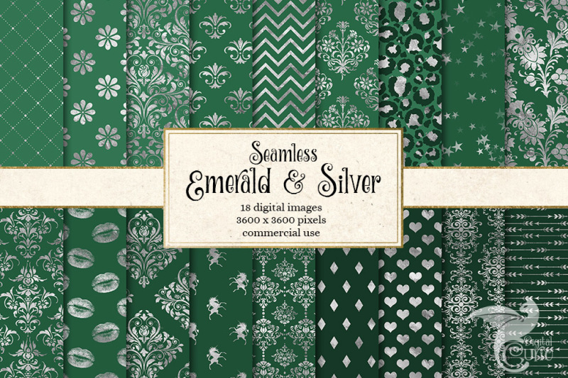 emerald-and-silver-digital-paper