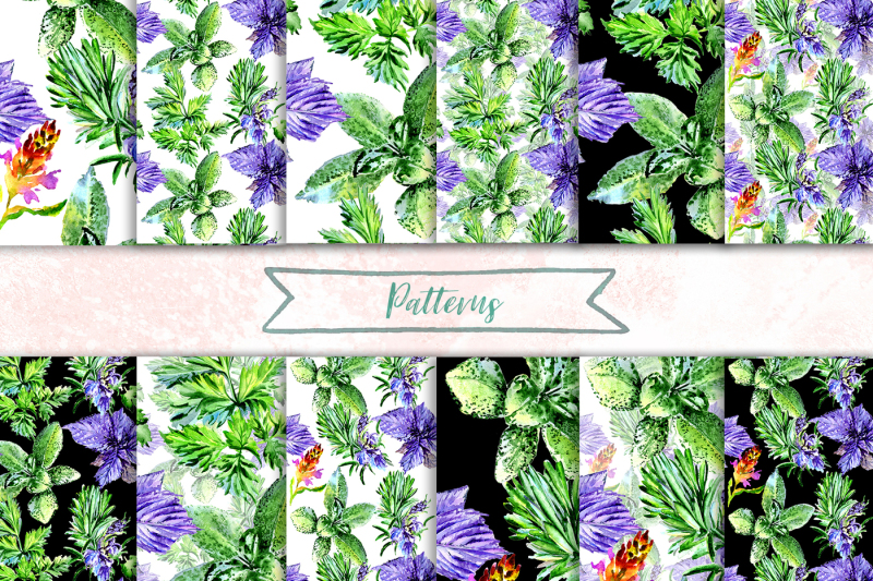 bouquet-of-herbs-png-watercolor-set