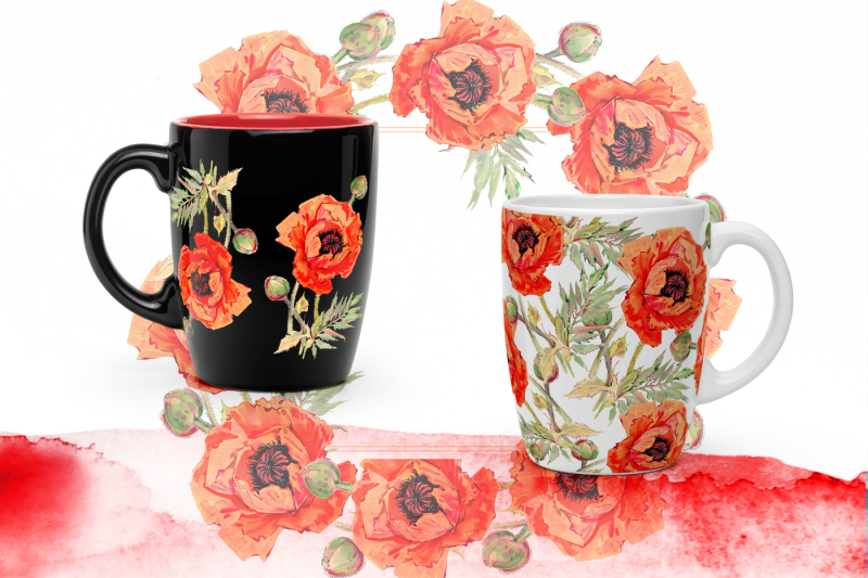 watercolor-red-poppy-png-set