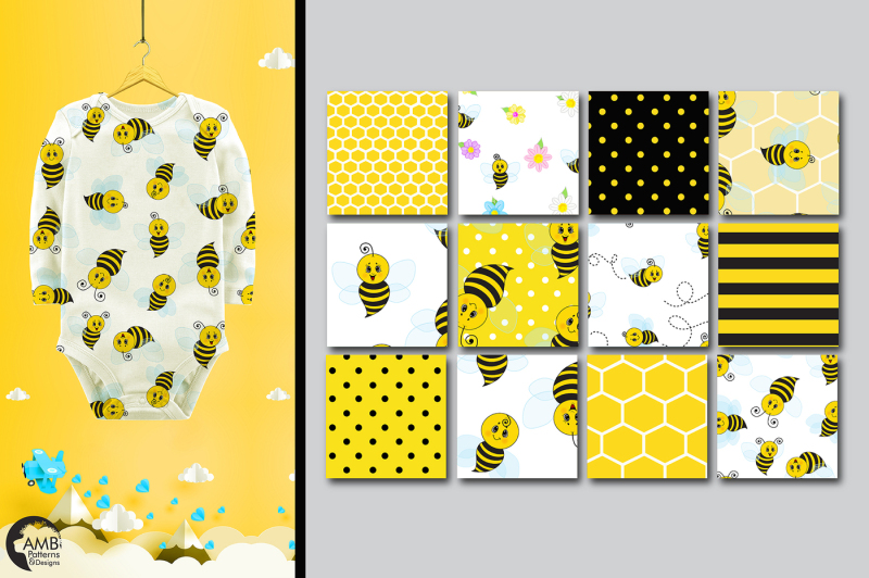 bumble-bee-patterns-honey-bee-papers-amb-916
