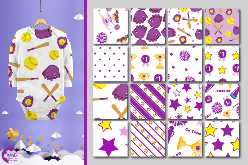 softball-cheer-purple-patterns-purple-cheerleader-papers-amb-962