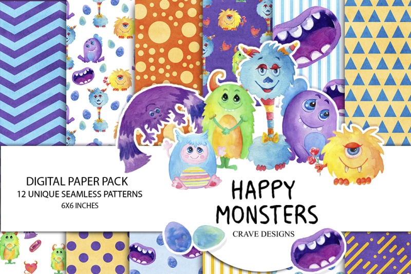 happy-monsters-digital-paper