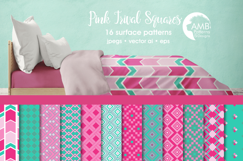 pink-trival-squares-patterns-pink-and-teal-geometric-papers-amb-1082