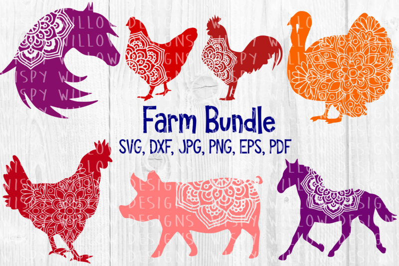 farm-animal-mandala-bundle-horse-hen-rooster-pig-turkey-chicken