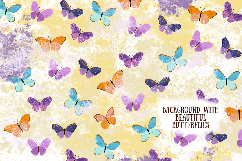 Summer butterflies clip art By Lesya Skripak | TheHungryJPEG.com