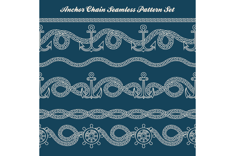 anchor-chain-seamless-pattern-set