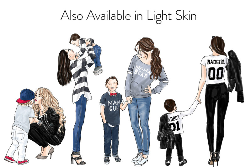 watercolor-fashion-clipart-mother-and-son-dark-skin