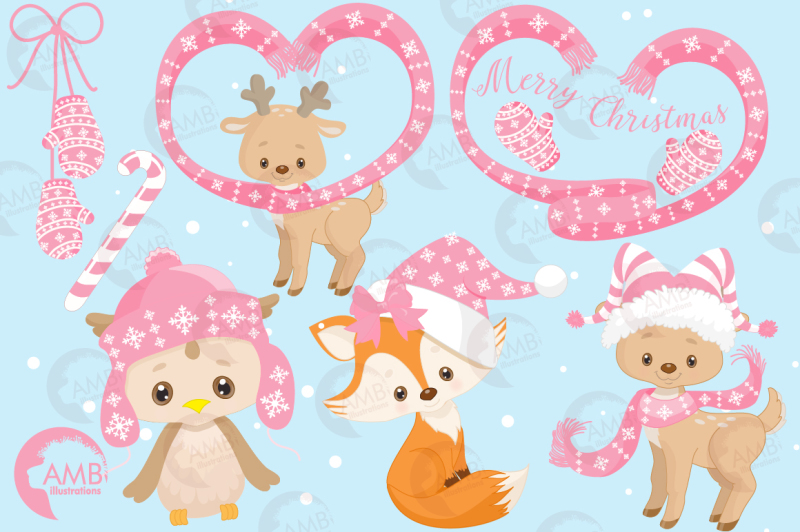pink-christmas-critters-cliparts-xmas-critters-cliparts-amb-1522