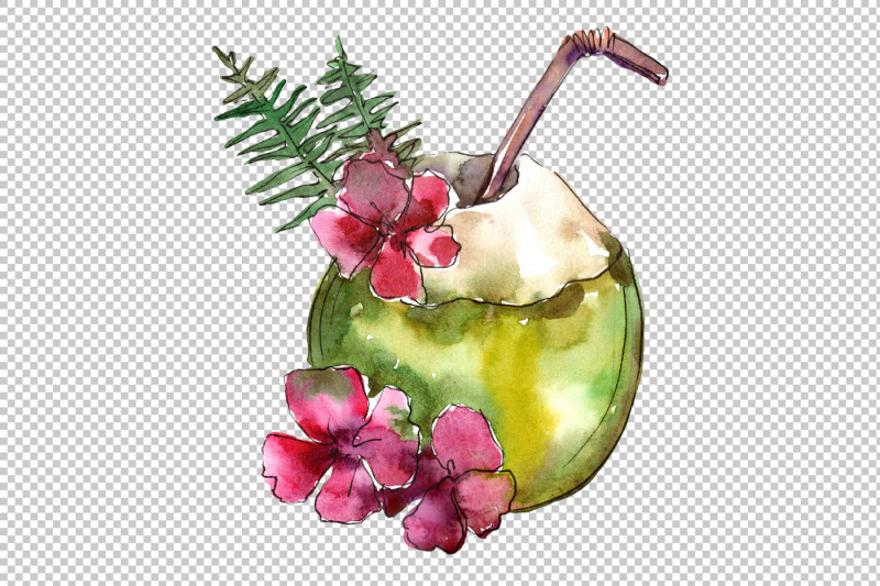 exotic-cocktails-png-watercolor-set