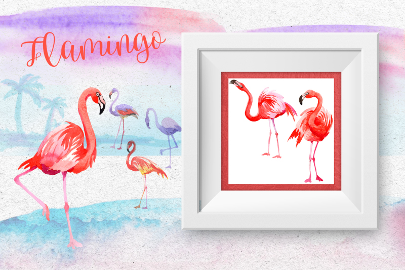 watercolor-pink-flamingo-png-set