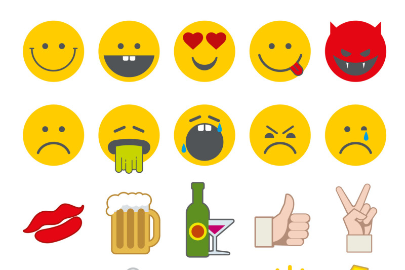 emoticon-vector-icons-set-with-thumbs-up-chat-and-heart-other-icon