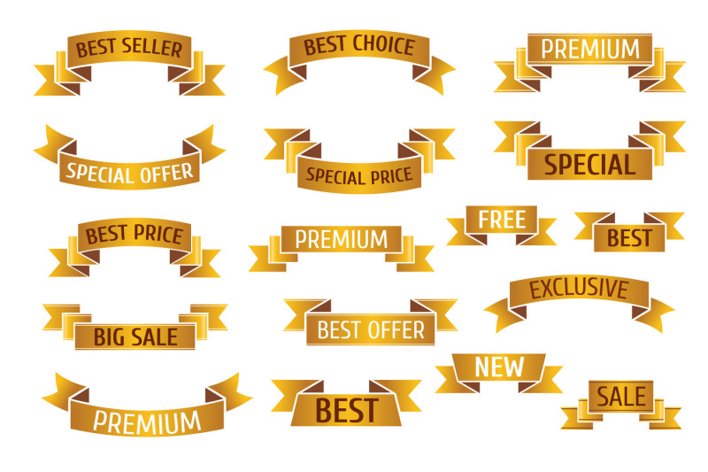 gold-premium-sales-vector-banners-set