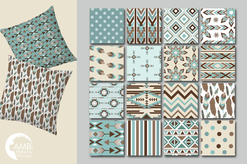 moon-tribal-patterns-arctic-blue-arrow-papers-amb-1550