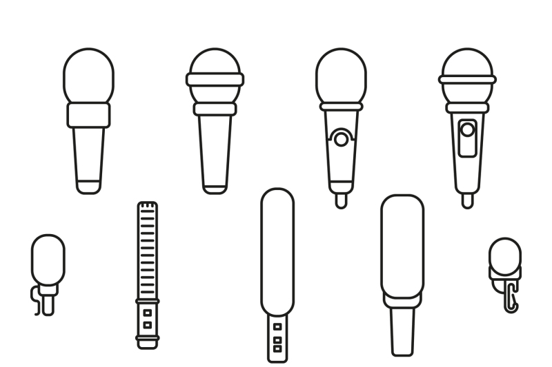 microphones-outline-icons
