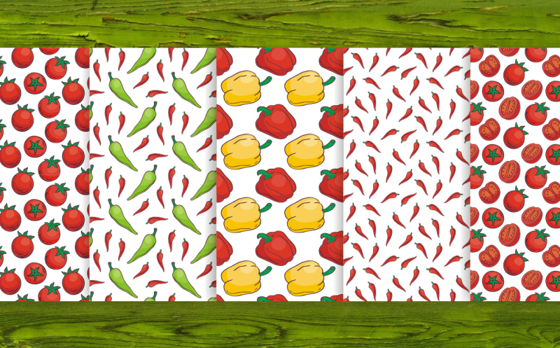 vegetables-seamless-patterns-in-doodle-style