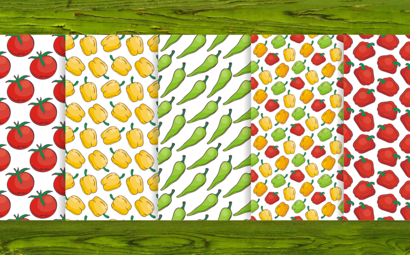 vegetables-seamless-patterns-in-doodle-style