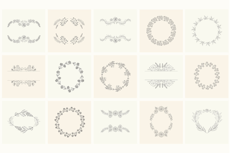 200-hand-drawn-floral-elements-frames