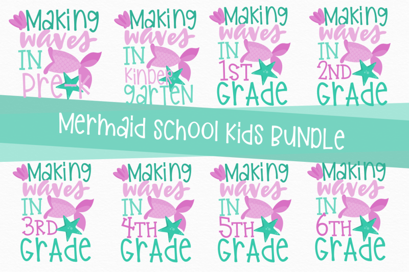 Mermaid Back To School Bundle Free SVG CUt Files