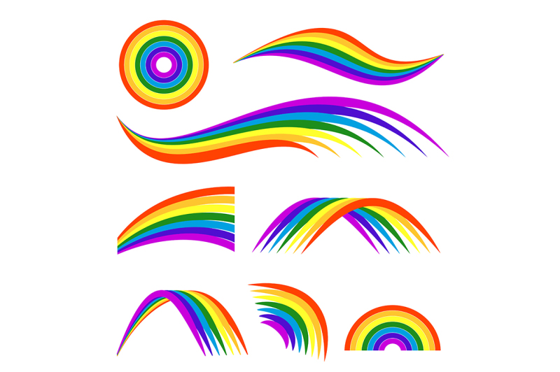 vector-illustrations-of-different-rainbows-isolate-on-white