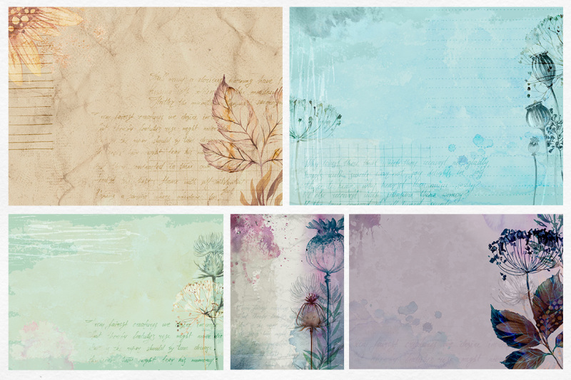 herbarium-watercolor-textures