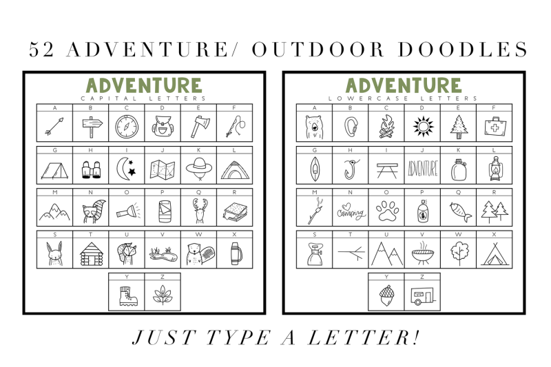 adventure-a-camping-outdoors-doodle-font