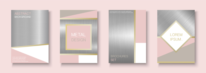 brochure-set-trendy-mettalic-design