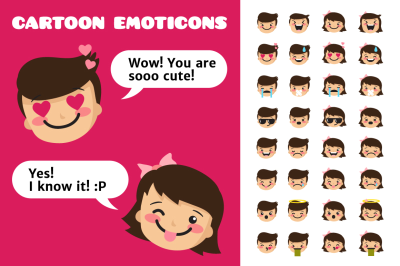 little-cartoons-boy-and-girl-emoticons