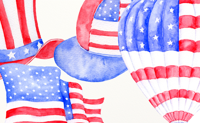 watercolor-clipart-american-flags