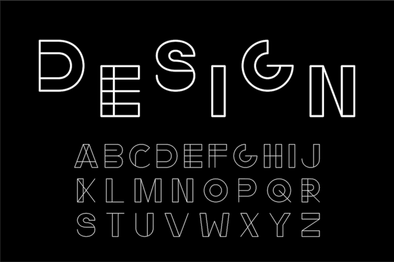 english-alphabet-minimalistic-design