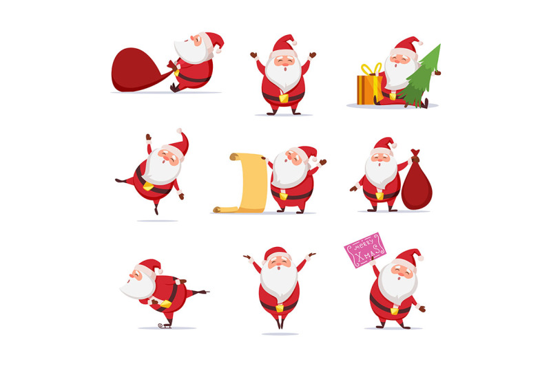 christmas-symbols-of-funny-cute-santa